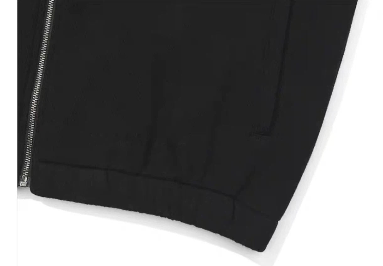 Malbon Studio Seoul Tour Divot French Terry Zip-Up Black french terry golf zip-up detail view