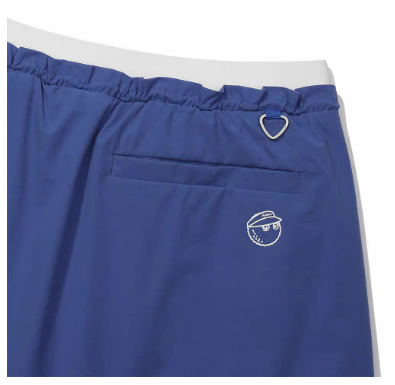 Malbon Studio Seoul Pintuck Flared Skirt Blue golf skirt front view
