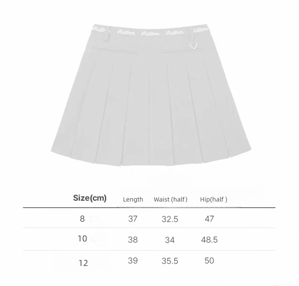 Malbon Studio Seoul High-Low Pleated Skirt Brown size chart