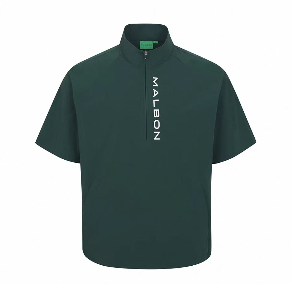 Malbon Studio Seoul Hybrid Anorak Green hybrid golf anorak front view