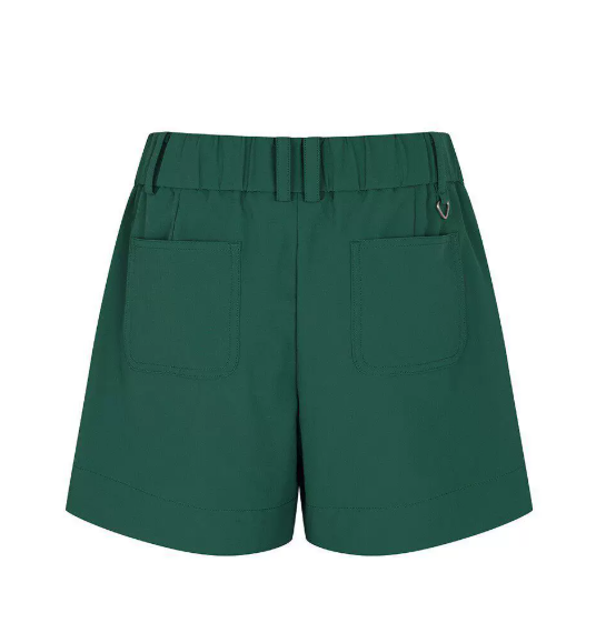 Malbon Women's Logo Quick-Dry Relaxed Shorts Green quick-dry golf shorts front view