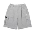 Malbon Men's Solid Embroidered Knit Shorts Grey knit golf shorts front view