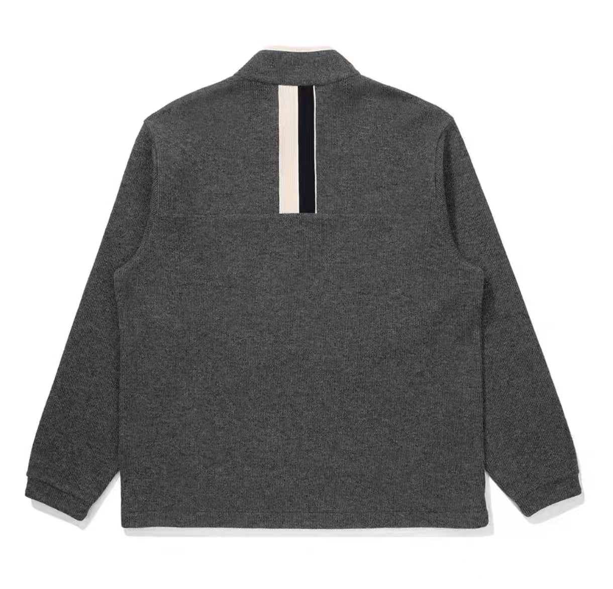 Malbon Grey Quarter Zip Pullover Grey quarter zip golf pullover back view