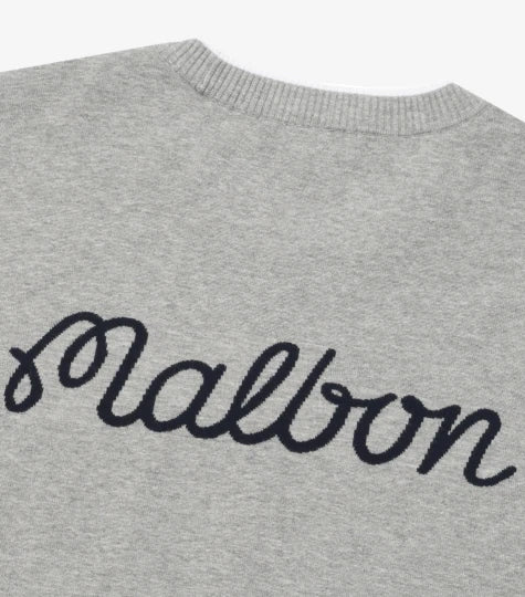 Malbon Studio Seoul Double-Knit Men's Pullover Grey golf pullover front view