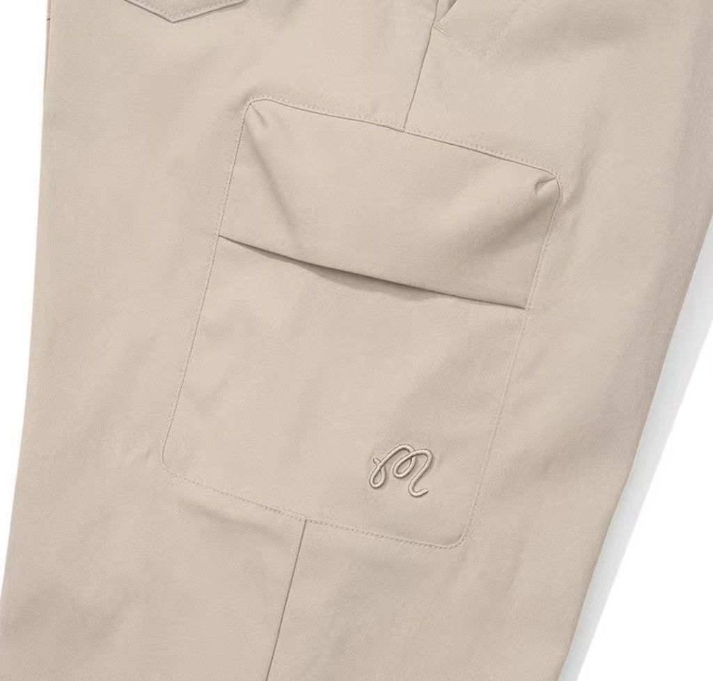 Malbon Women's Lightweight Solid Jogger Pants Khaki golf jogger pants front view