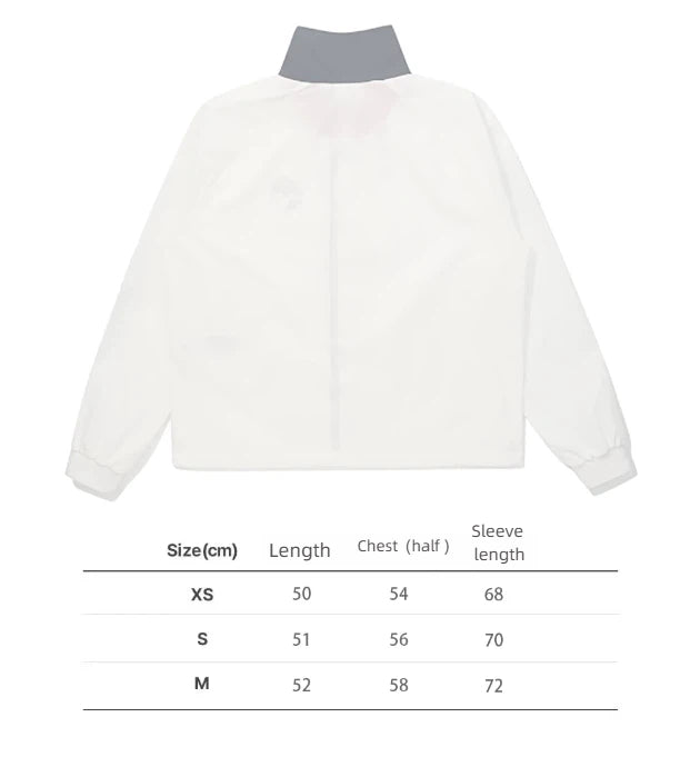 Malbon Women's Lightweight Windproof Stand Collar Jacket Navy Blue size chart
