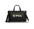 Front view of the PGA Official Golf Duffel Bag showcasing the prominent white "PGA" logo and circular emblem. Ideal for golf fans and professionals seeking authentic PGA gear.
