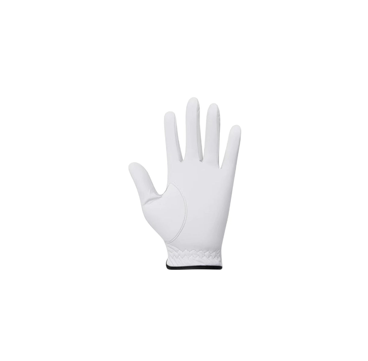 Palm view of the PXG Tour golf glove for men (left hand), showcasing the premium white synthetic leather construction and reinforced stitching for maximum durability.