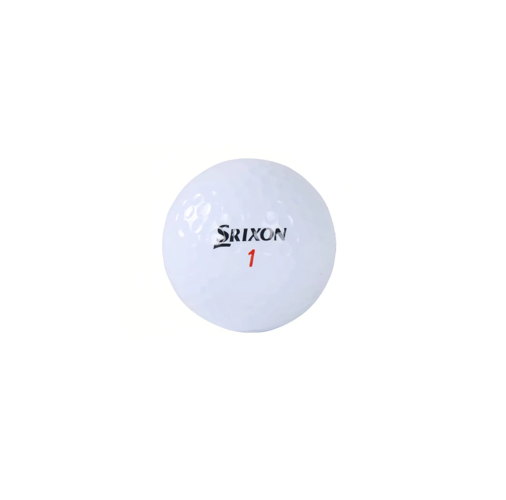  Srixon Distance golf ball, white, with the Srixon logo and red number 1, showcasing the brand's premium distance design.