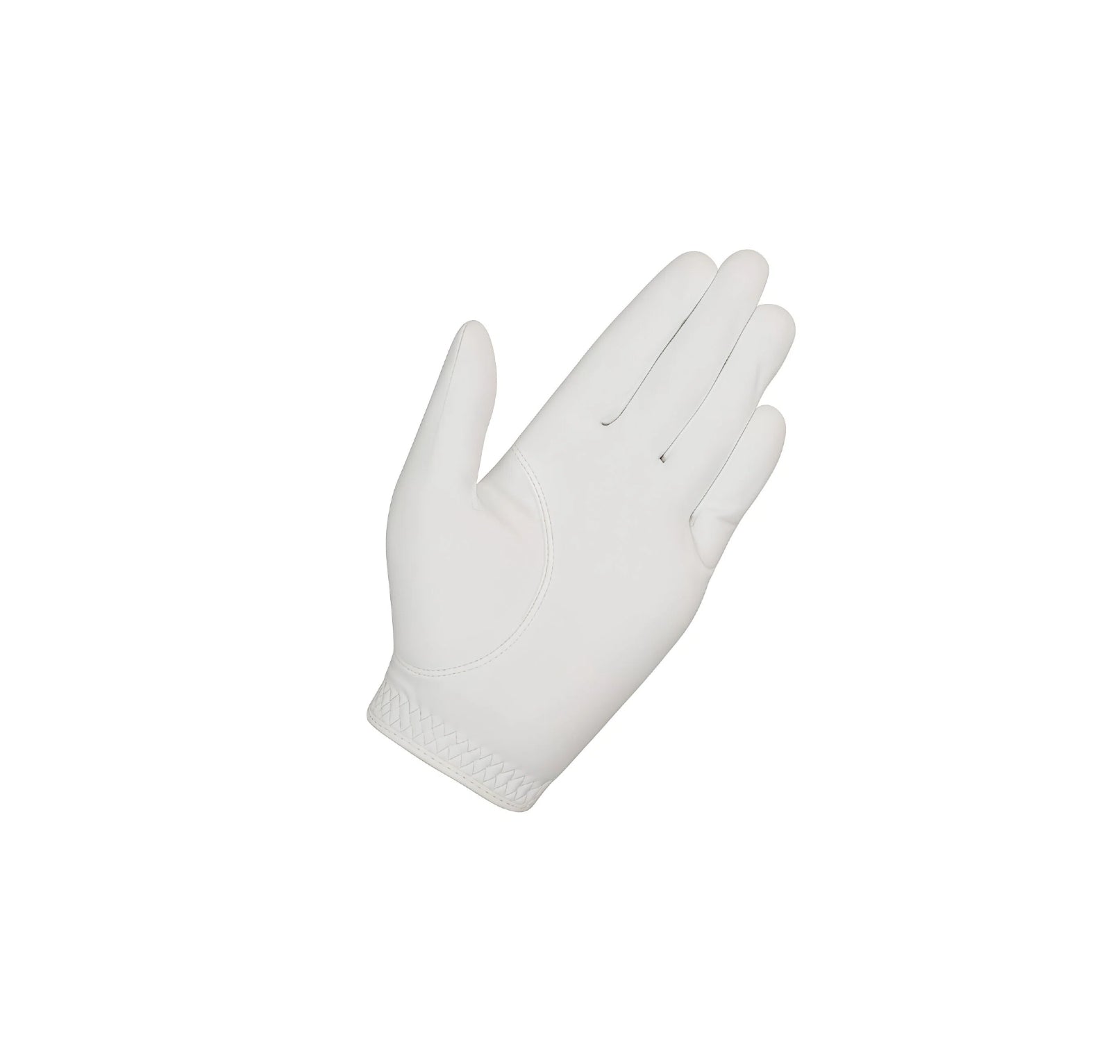 Close-up of the palm side of the TaylorMade U26245 golf glove, showing the smooth synthetic leather surface designed for enhanced grip and durability.