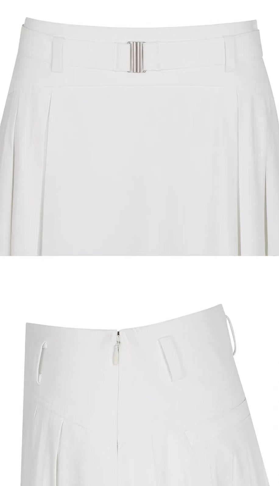 Malbon Studio Seoul Belted Skirt Beige golf skirt detail view