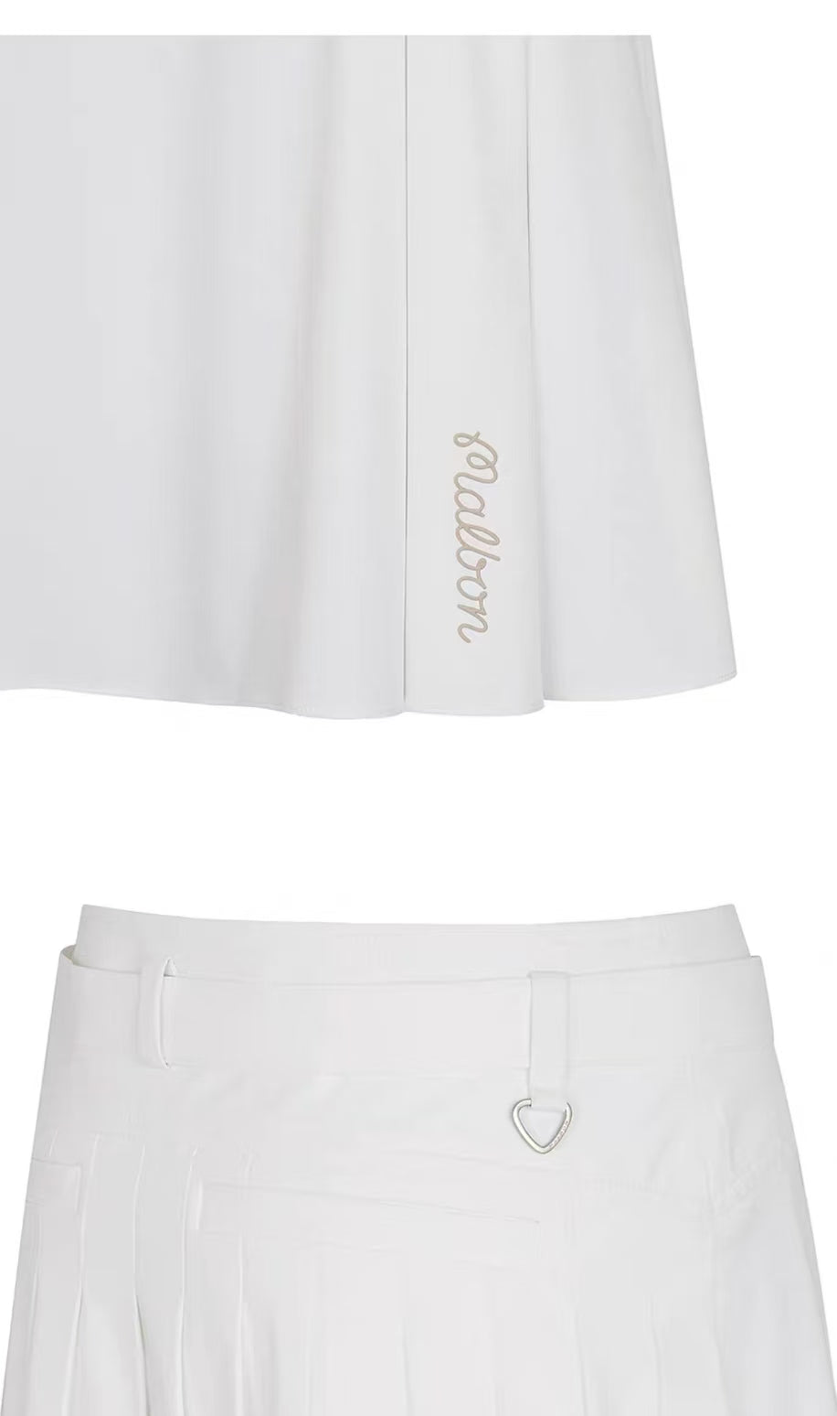 Malbon Studio Seoul Belted Skirt Beige golf skirt detail view