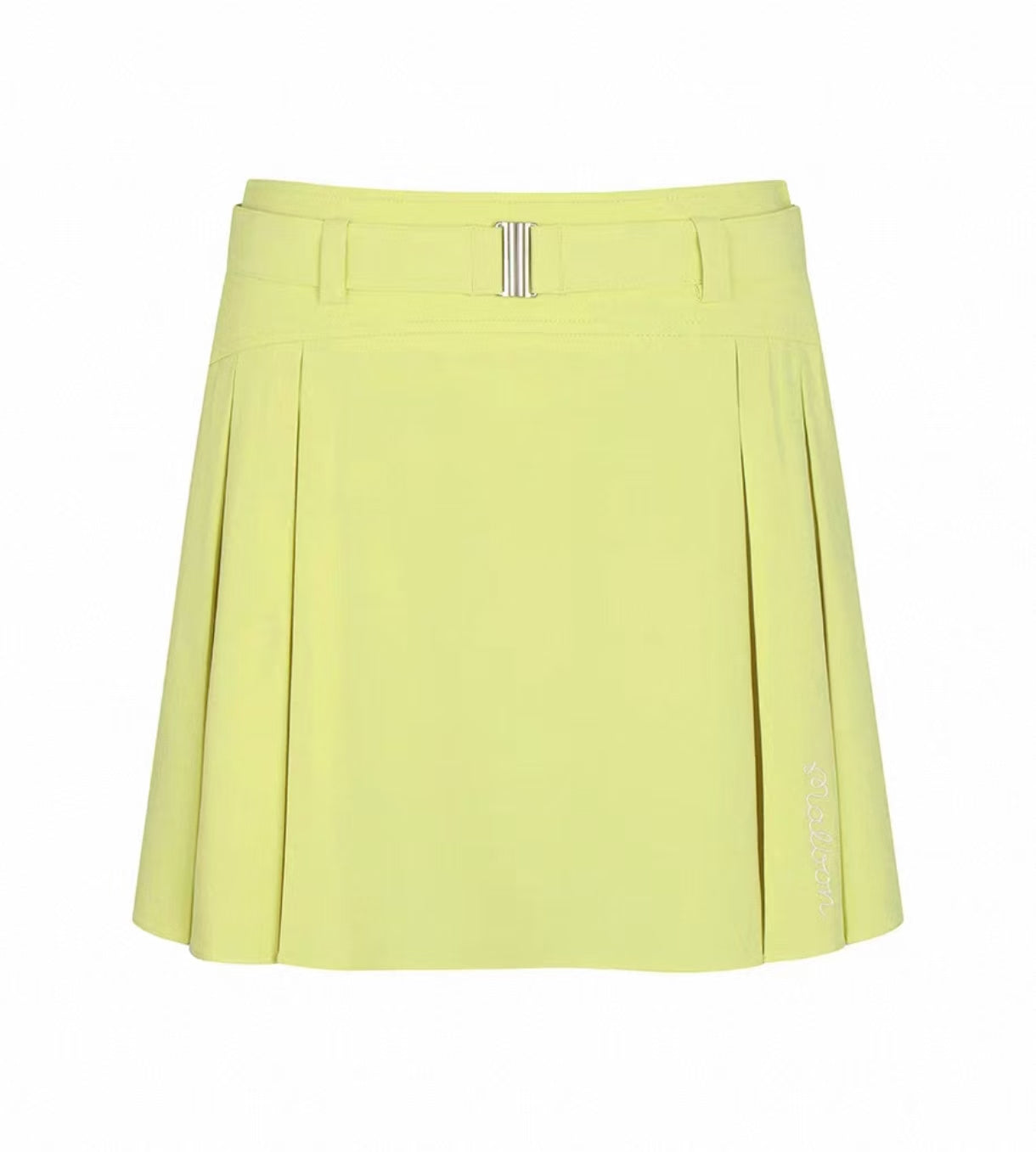 Malbon Studio Seoul Belted Skirt Yellow golf skirt detail view