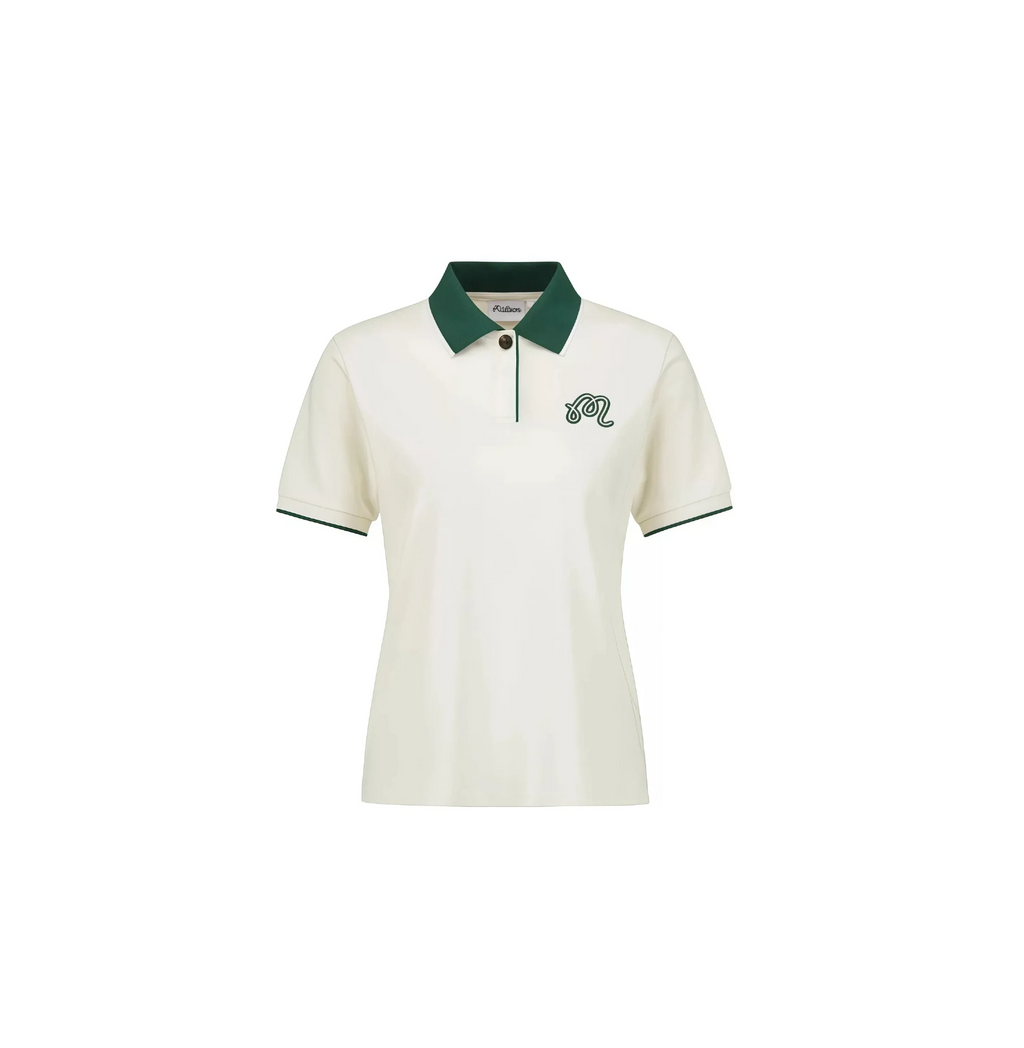 Malbon women's colour-block embroidered golf polo in Apricot - image 1