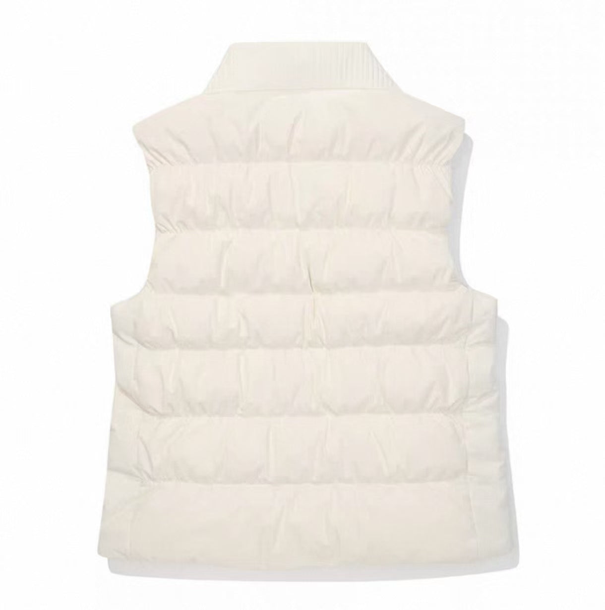 Malbon Golf Women’s Knit Collar Insulated Down Vest white back view