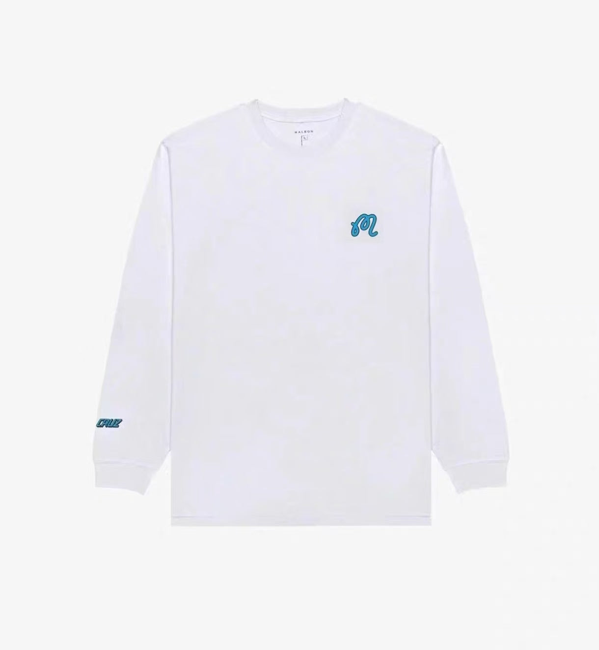 Malbon Men's Graphic Long-Sleeve Golf T-Shirt White front view