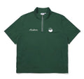 Malbon Unisex Quarter-Zip Golf Polo Shirt Green quarter zip golf polo shirt front view