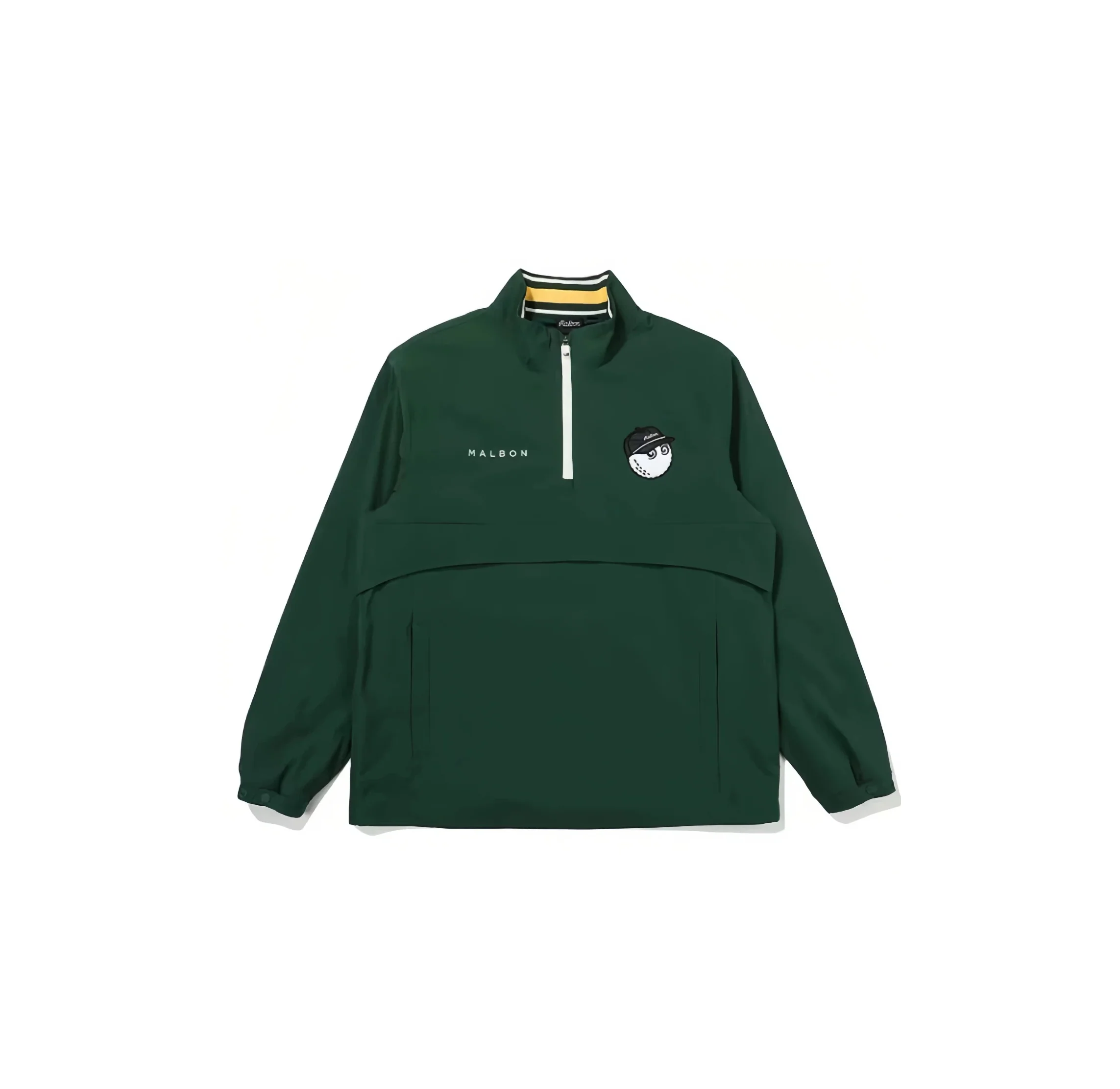 Malbon Men's Golf Jacket - Breathable Stretch Casual Outerwear Green front view