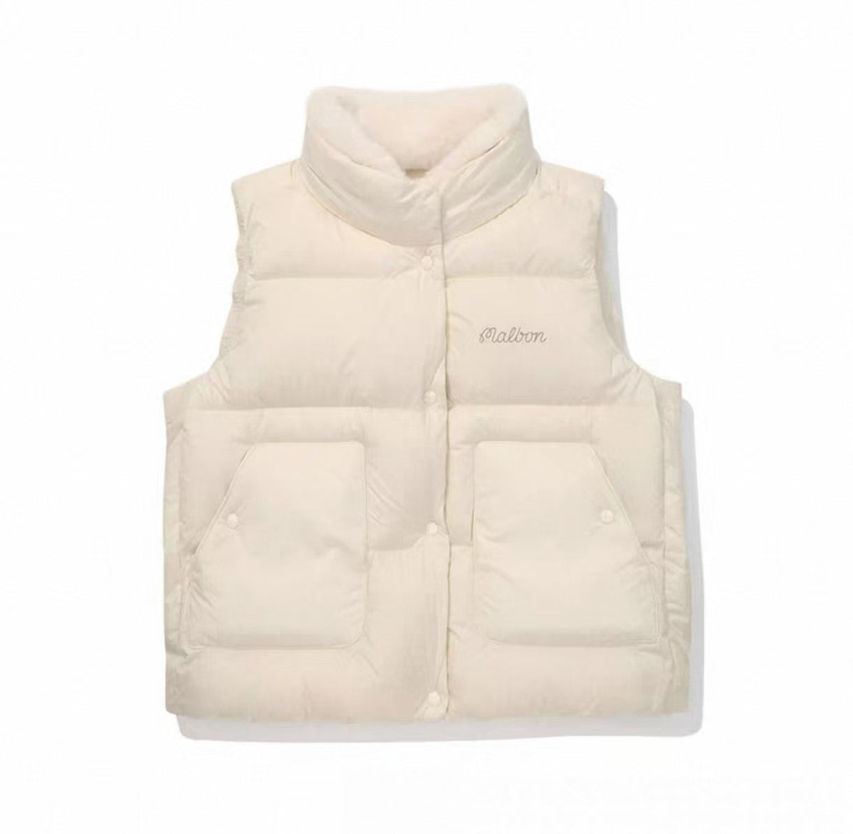 Malbon Golf Women’s Lightweight Thermal Down Vest white front view