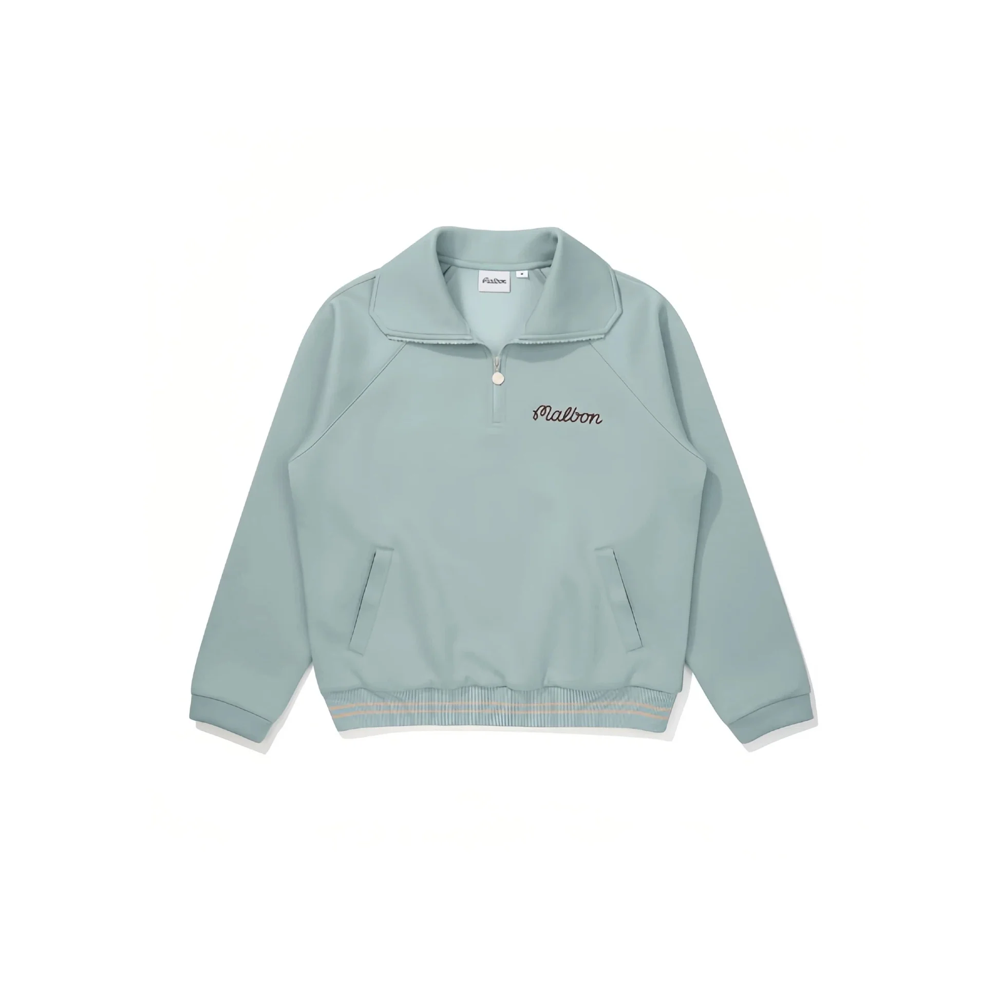 Malbon Women Golf Polo Sweatshirt Stand Collar Casual Jacket 2025 Autumn Winter Mint Green front view