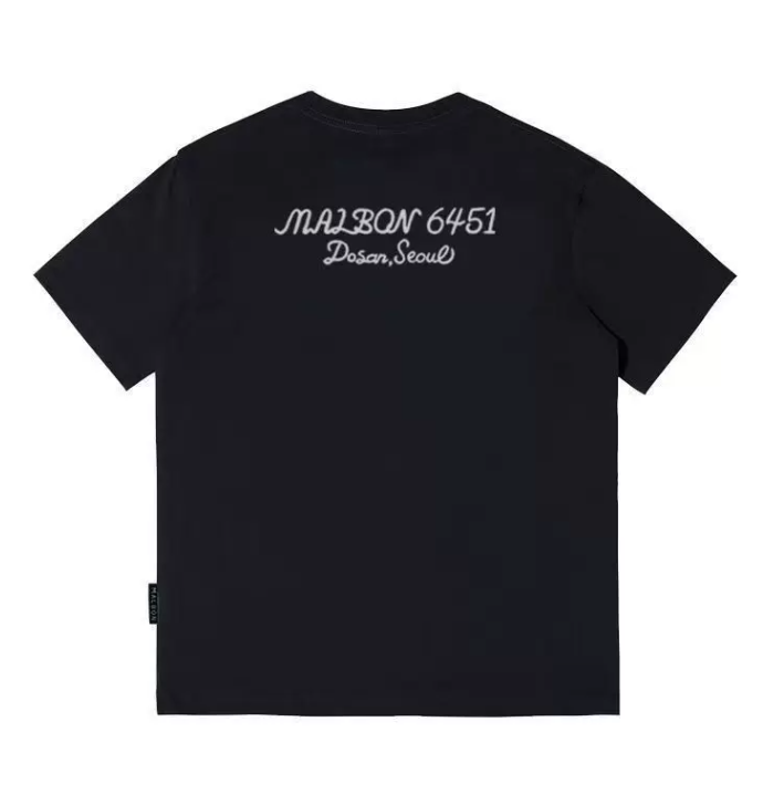 Malbon Unisex Dosan Graphic Golf T-Shirt Black back view