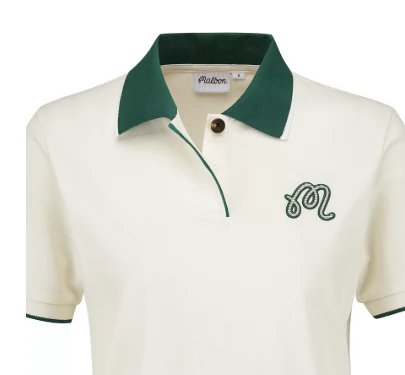 Malbon women's colour-block embroidered golf polo in Apricot - image 3