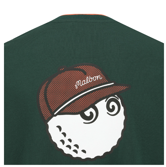 Malbon green T-shirt back graphic close-up