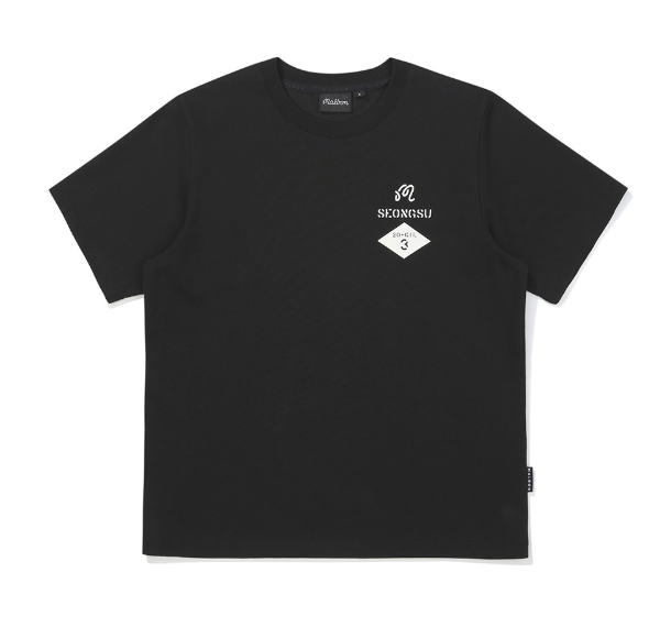 Malbon men's black signature graphic T-shirt front view