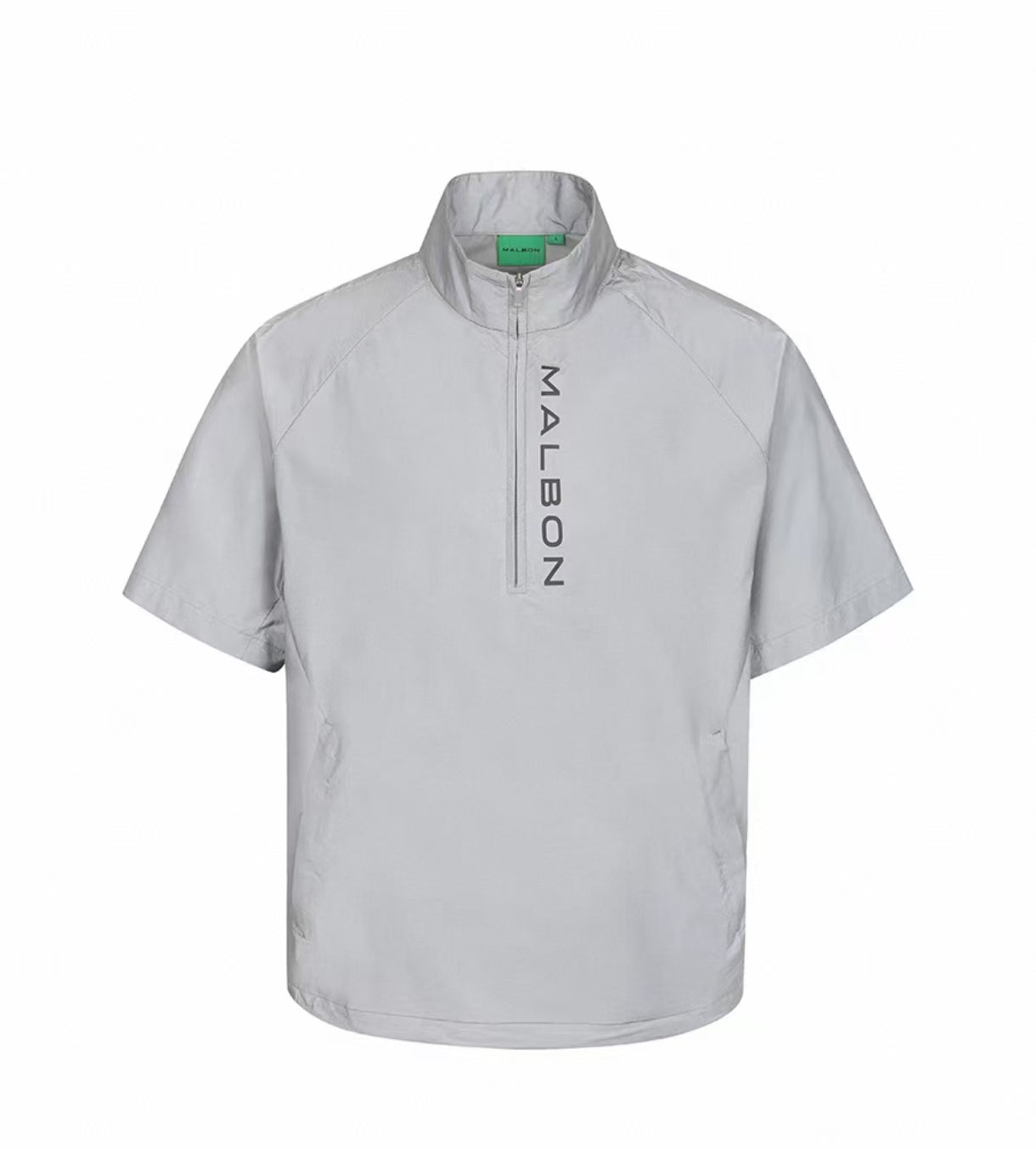 Malbon men Grey short-sleeve half-zip golf jacket size chart