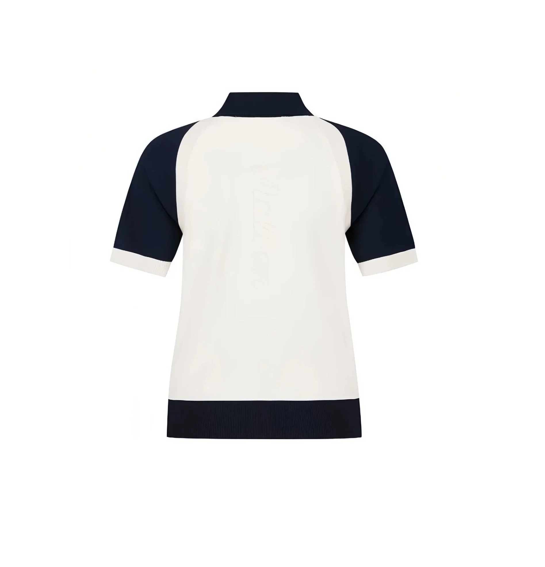 Malbon Women Golf Polo Shirt Colorblock Knit Tee 2026 Black back view