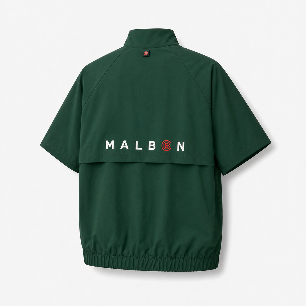 Malbon CLOT green golf windshirt lifestyle product view