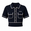 Malbon Jacqueline Polo Midnight corrected front view with five buttons