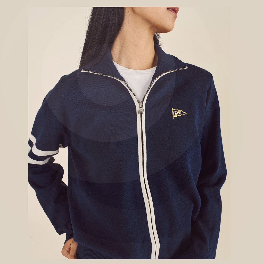 Malbon Malbon Preserve Yacht Club Women's Cardigan navy model image 2