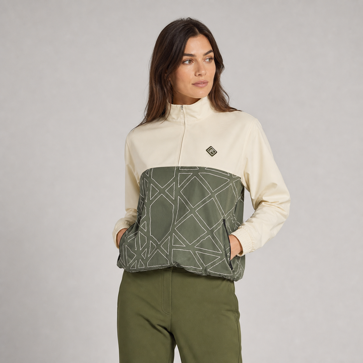 Malbon Rosa Pullover Olivine Olivine golf pullover model-wearing view