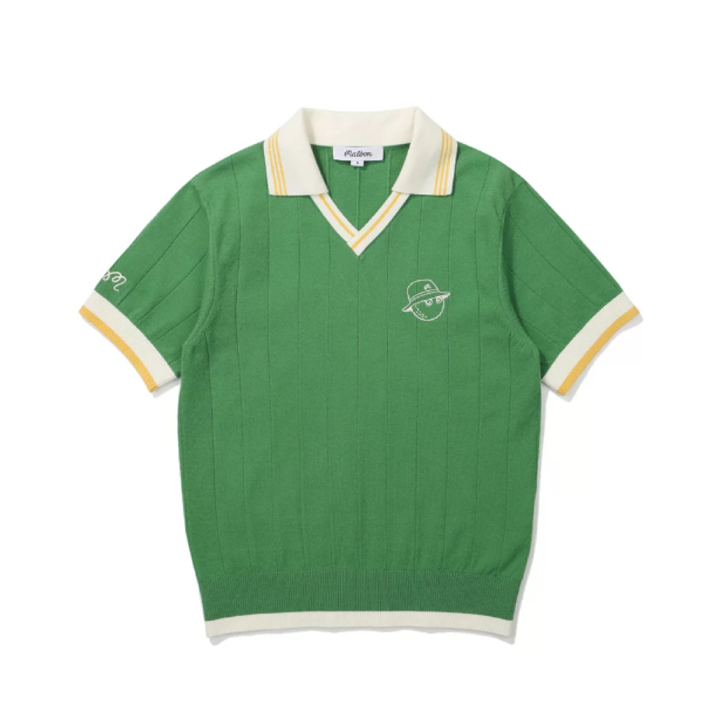 Malbon Striped Knit Polo Green product view