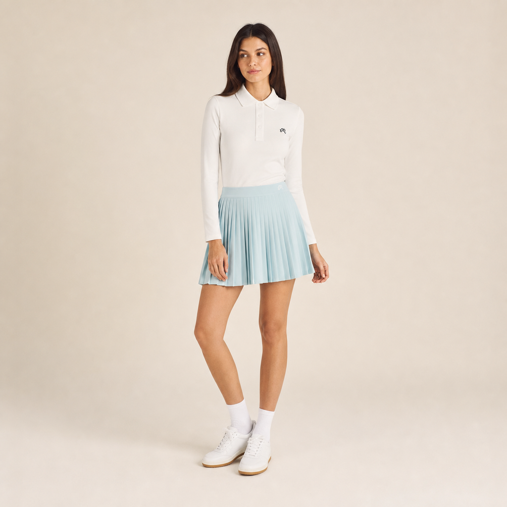 Malbon Venus Long Sleeve Polo White back view