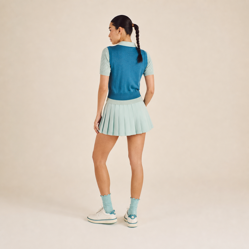 Malbon Veronica Polo Aegean Blue back view